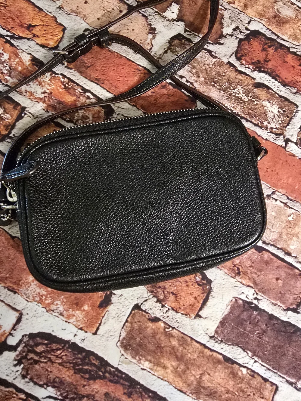 COACH Black Leather Crossbody with Blue Butterfly Appliqués F59070